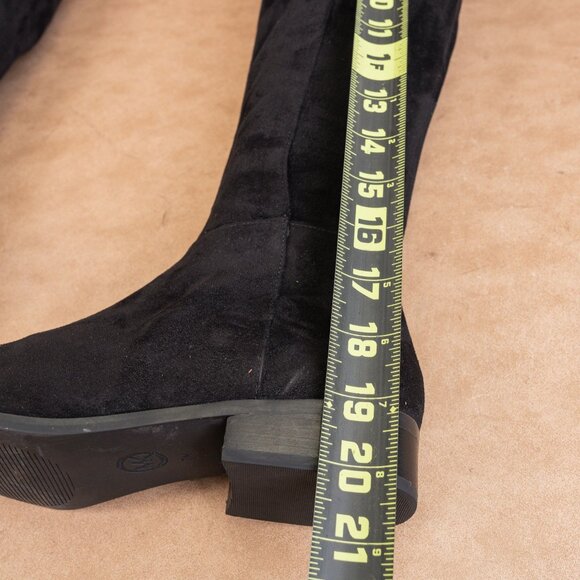 Michael Kors Women Black Fabric Vegan MK Logo OTK Fashion Boots sz 7 - Picture 9 of 10